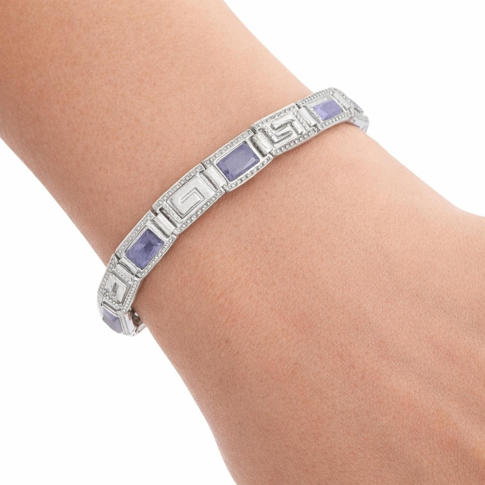 NWOT Art Deco Sterling Silver & Amethyst Bracelet